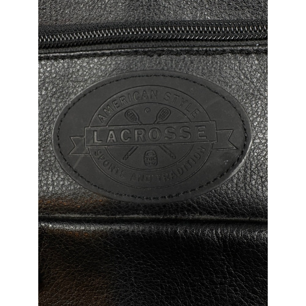 LaCrosse Leather Hanging Toiletry Bag Black Travel Dopp Kit Organizer Hook - Picture 2 of 10